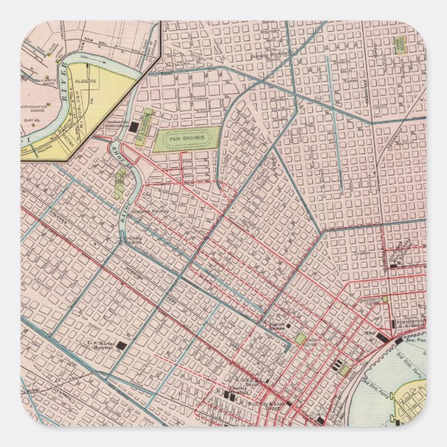 New Orleans 2 Quadratischer Aufkleber (Vorderseite)