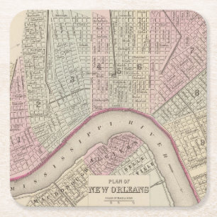 New Orleans 3 Rechteckiger Pappuntersetzer