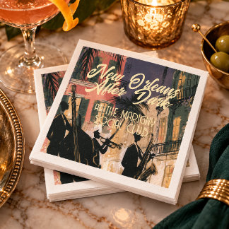 New Orleans After Dark Jazz Social Club Serviette