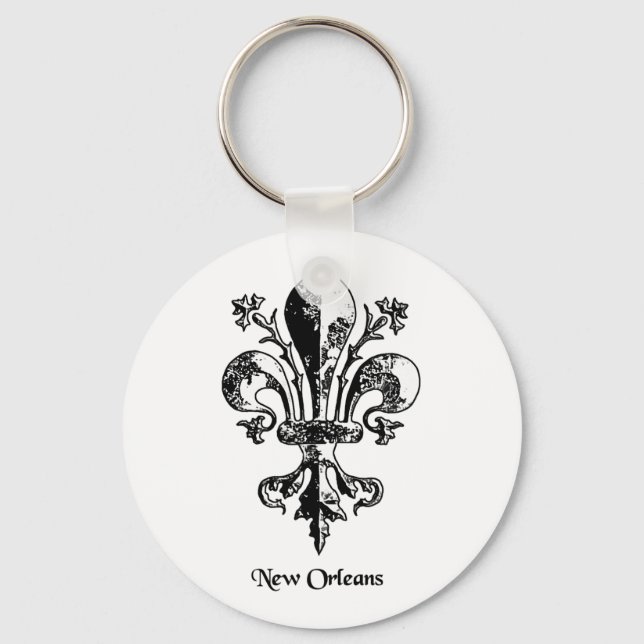 New Orleans Antique Lilie Schlüsselanhänger (Vorderseite)