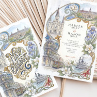New Orleans Aquarell-Landmarks-Hochzeit