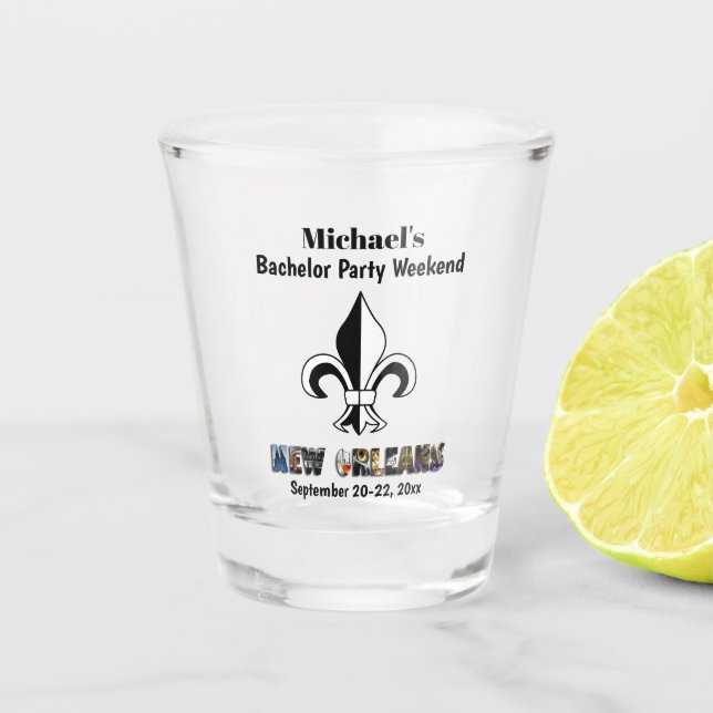 New Orleans Bachelor Party Gefallen Typ Ausflug Schnapsglas (Vorderseite)