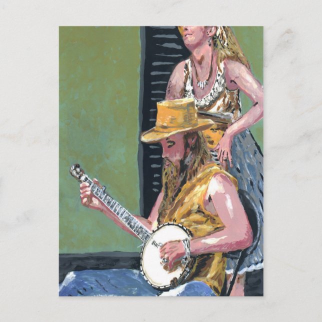 New Orleans Banjo Player Postkarte (Vorderseite)