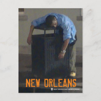 New Orleans Betrunkenes Schlafen auf Müll kann Pos Postkarte