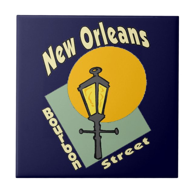 New Orleans Bourbon Symbols Fliese (Vorderseite)