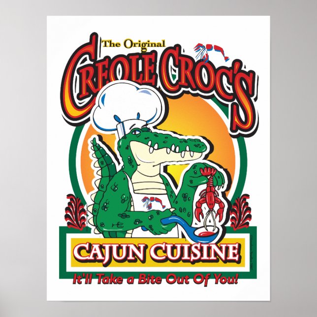 New Orleans Cajun Crocodile Poster (Vorne)