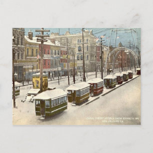 New Orleans Canal St Schnee 1895 Postkarte