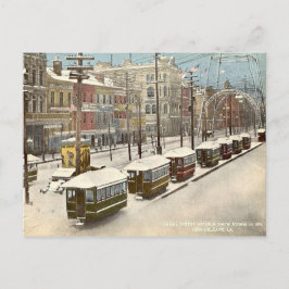 New Orleans Canal St Snow 1895 Postkarte