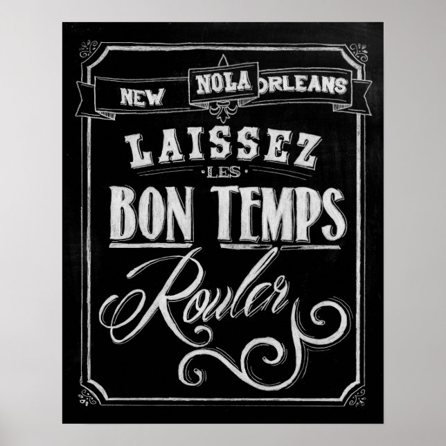 New Orleans Chalkboard Poster (Vorne)