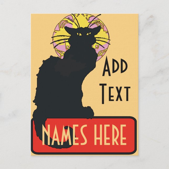 New Orleans Chat Noir Edit Text Blank Postkarte (Vorderseite)