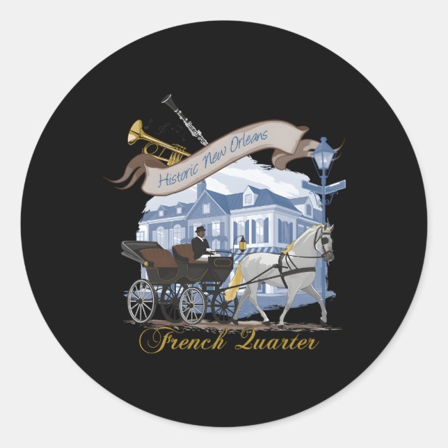 New Orleans City USA Reisen Runder Aufkleber (Vorderseite)