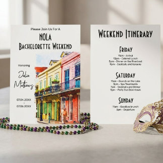 New Orleans Destination Bachelorette Wochenende Einladung