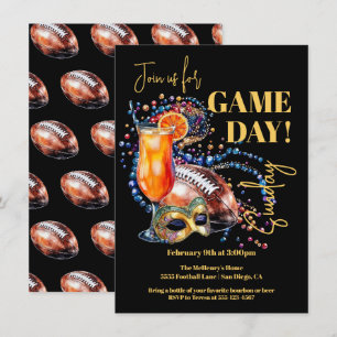 New Orleans Football Party Game Day Mardi Gras Einladung