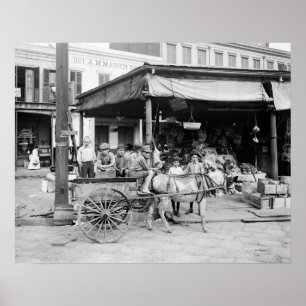 New Orleans French Market, 1910. Vintage-Foto Poster
