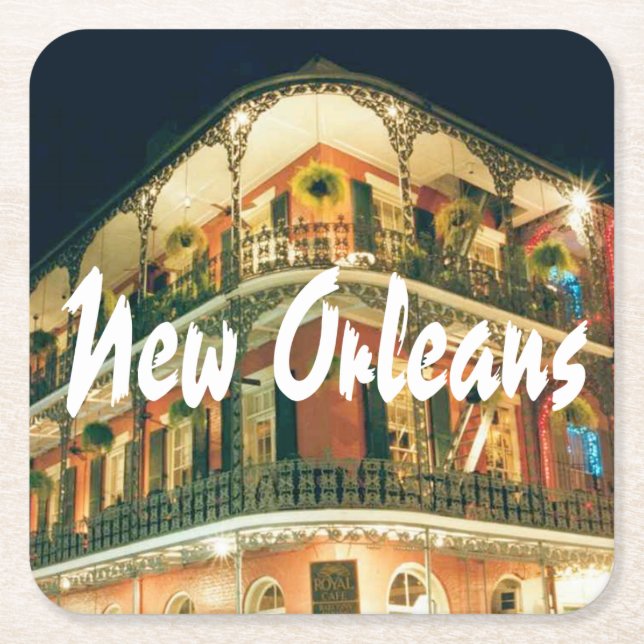 New Orleans French Quarter Architecture Stone Coas Rechteckiger Pappuntersetzer (Vorderseite)
