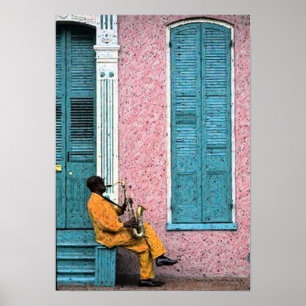 New Orleans French Quarter Blues Poster Print
