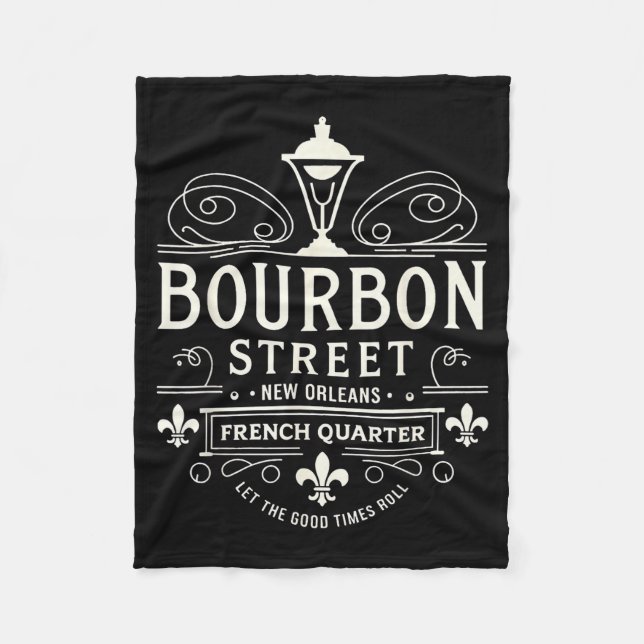 New Orleans French Quarter Bourbon Street Louisian Fleecedecke (Vorderseite)