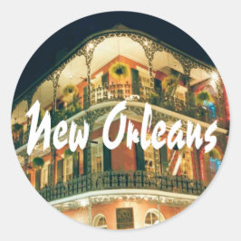 New Orleans French Quarter Foto Runder Aufkleber