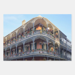 New Orleans French Quarter Gebäude Geschenkpapier Set