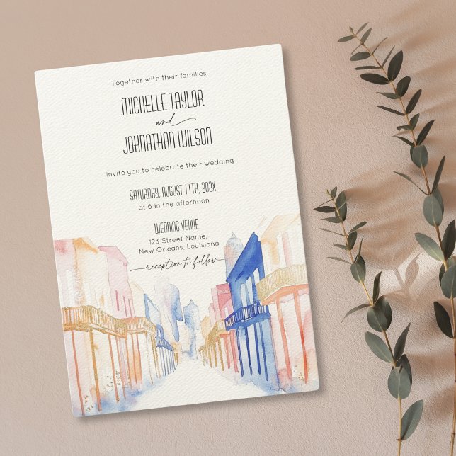 New Orleans French Quarter Hochzeit in Urlaubsort Einladung (Von Creator hochgeladen)