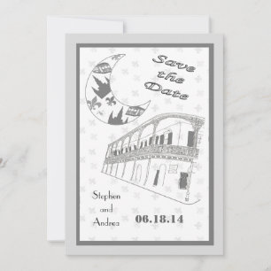 New Orleans French Quarter Save-the-Date-Karten Save The Date