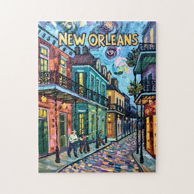 New Orleans French Quarter Van Gogh Style Travel (Vertikal)
