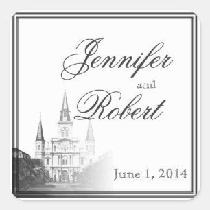 New Orleans Hochzeit in Urlaubsort Umschlag Aufkle Quadratischer Aufkleber
