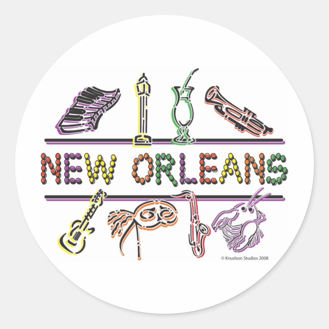 New Orleans-ICONS - Kopie Runder Aufkleber (Vorderseite)