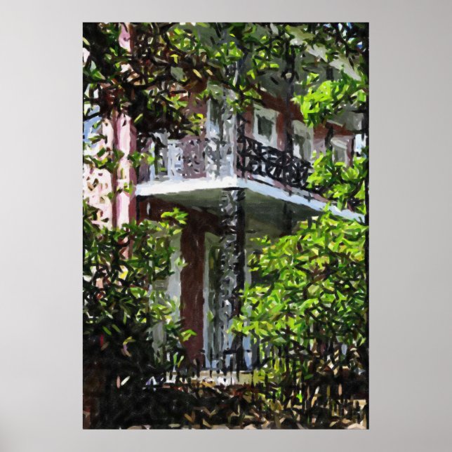 New Orleans Iron Balconies Garden Park Poster (Vorne)
