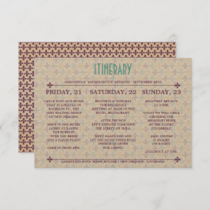 New Orleans Itinerary Einladung