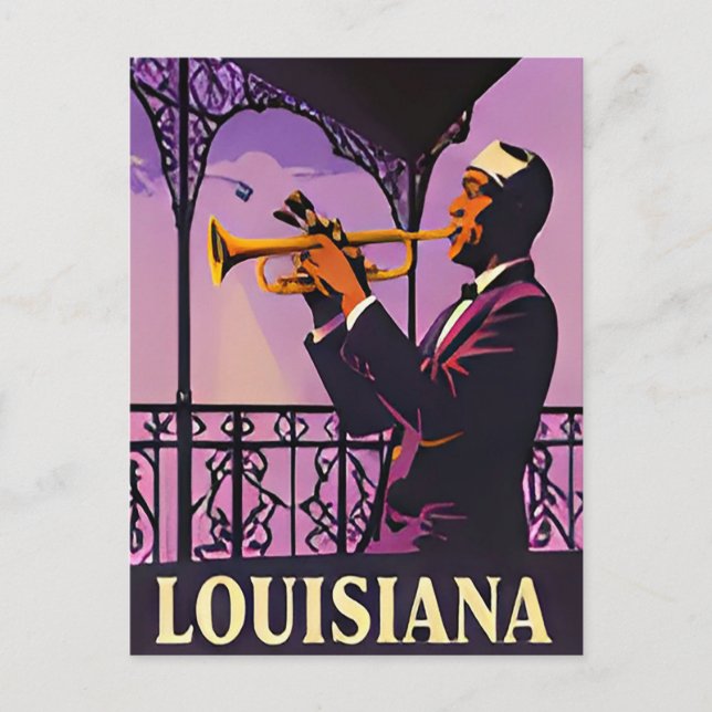 🎷 New Orleans Jazz Nacht Erinnerungen Postkarte (Vorderseite)