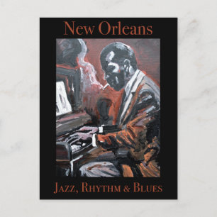 New Orleans Jazzpianist Postkarte