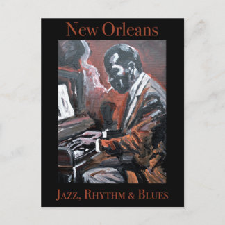 New Orleans Jazzpianist Postkarte