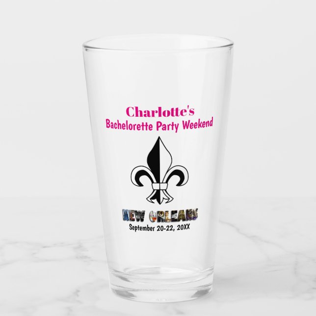 New Orleans Junggeselinnen-Abschied Giro del Malca Glas (Vorderseite)