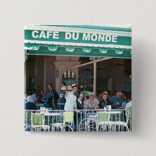 New Orleans Kaffee und Beignets Button