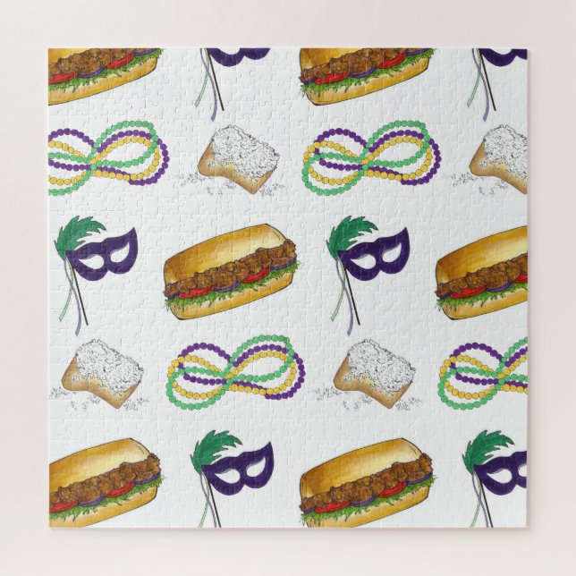 New Orleans LA Beignet Maske Beads Mardi NOLA (Vertikal)