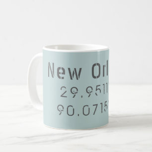 New Orleans Latitude & Longitude Kaffeetasse