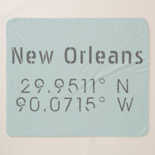 New Orleans Latitude und Längengrad Sherpadecke