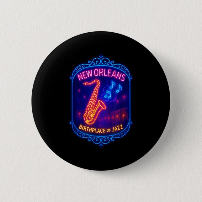 New Orleans, Louisiana, Birthplace Of Jazz  Button (Vorderseite)
