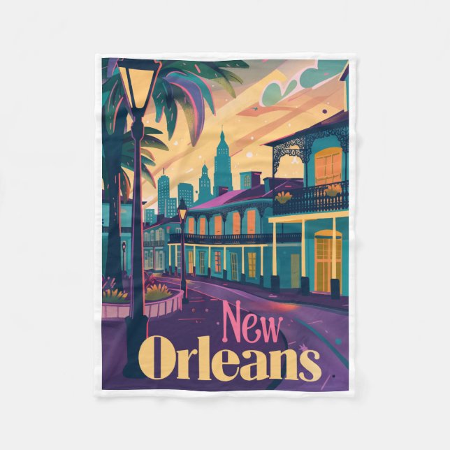 New Orleans Louisiana Französisches Viertel bei Su Fleecedecke (Vorderseite)