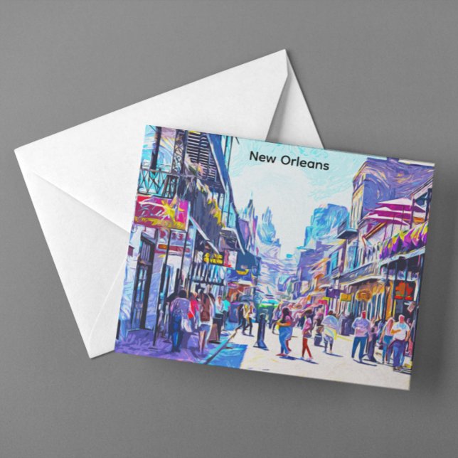 New Orleans Louisiana Französisches Viertel Postkarte (Colorful New Orleans Louisiana French Quarter Postcard)
