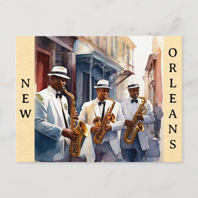 New Orleans Louisiana Jazz Postkarte (Vorderseite)
