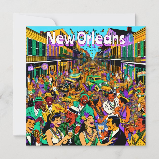 New Orleans, Louisiana Leute, die Spaß haben (Vorderseite)