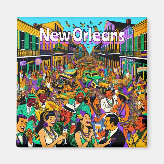 New Orleans, Louisiana Leute, die Spaß haben Magnet (Vorne)
