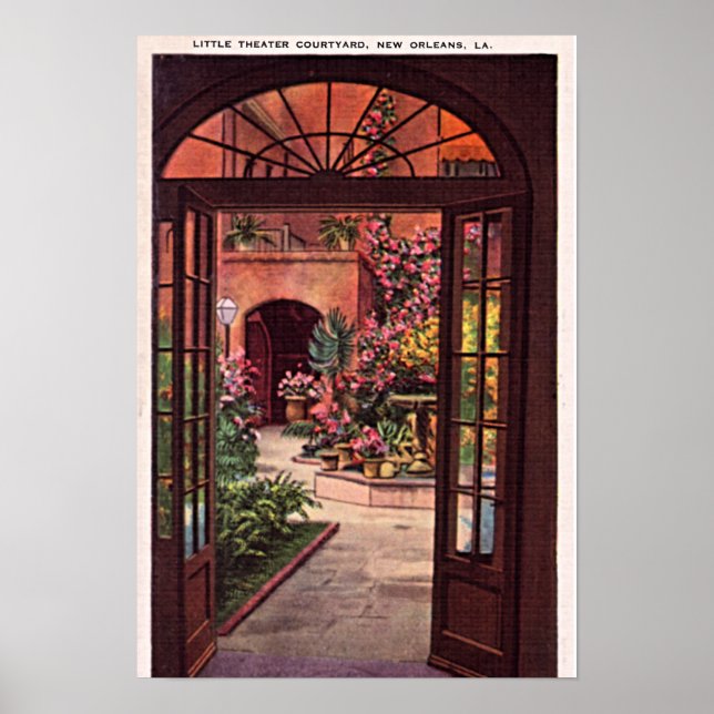 New Orleans Louisiana Little Theater Courtyard Poster (Vorne)