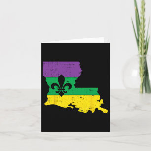 New Orleans Louisiana Map Jester Funny Mardi Gras Karte