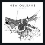 New Orleans Louisiana Minimal Modern Street Karte Poster<br><div class="desc">New Orleans Louisiana Minimal Modern Street Karte</div>