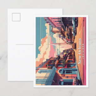 New Orleans Louisiana Pop-Art-Reiseillustration Postkarte