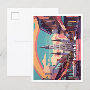 New Orleans Louisiana Pop Kunst, Dichtung und Musi Postkarte
