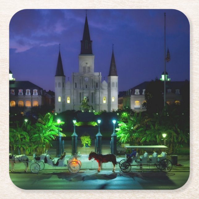 New Orleans, Louisiana Rechteckiger Pappuntersetzer (Vorderseite)